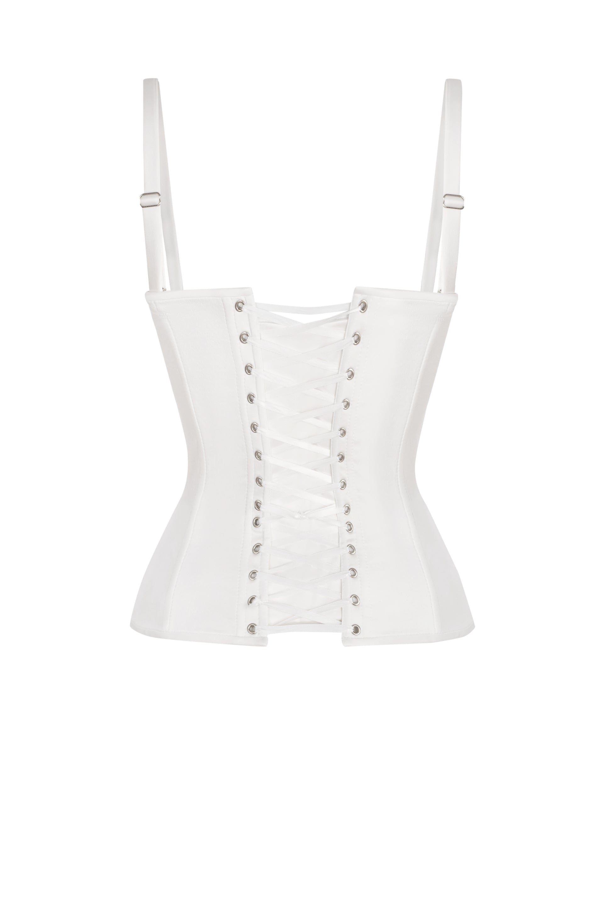 Off white short satin corset