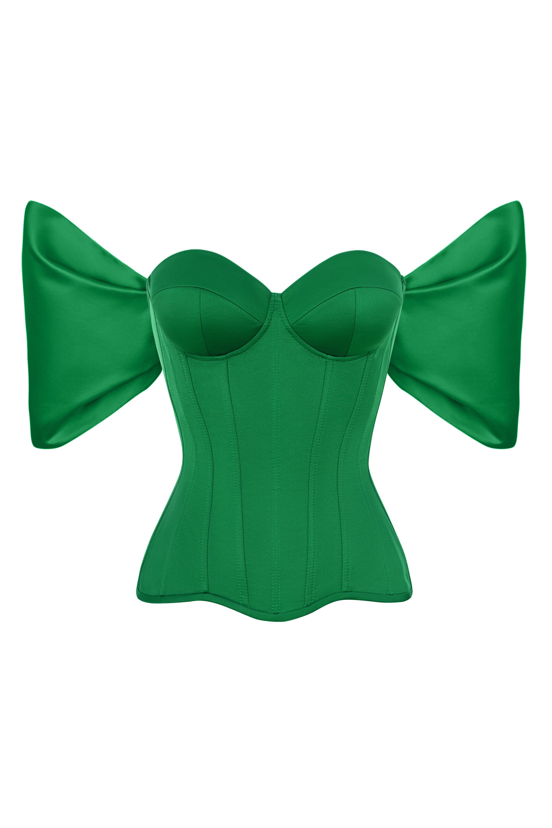 Green corset with detachable sleeves