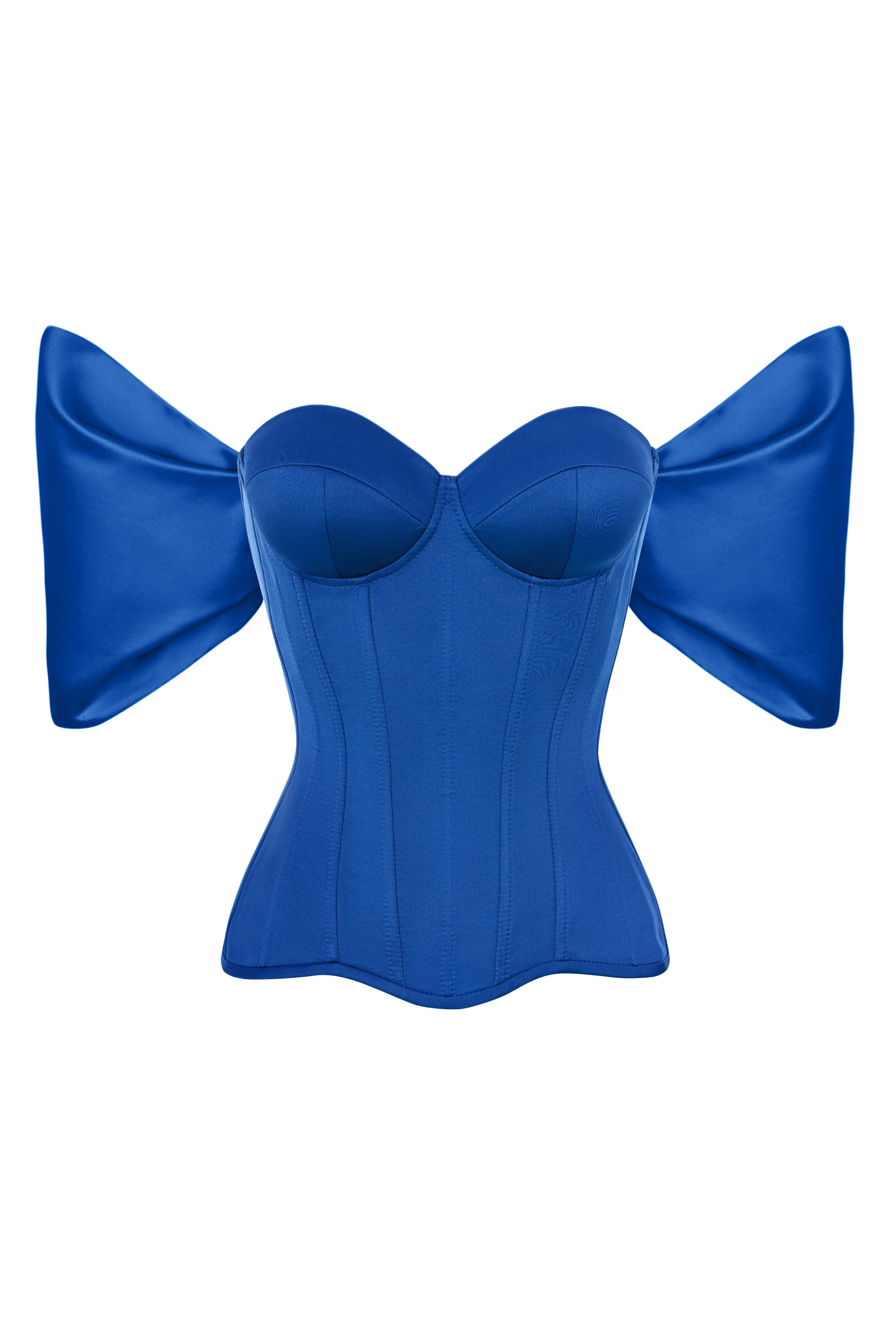 Blue corset with detachable sleeves