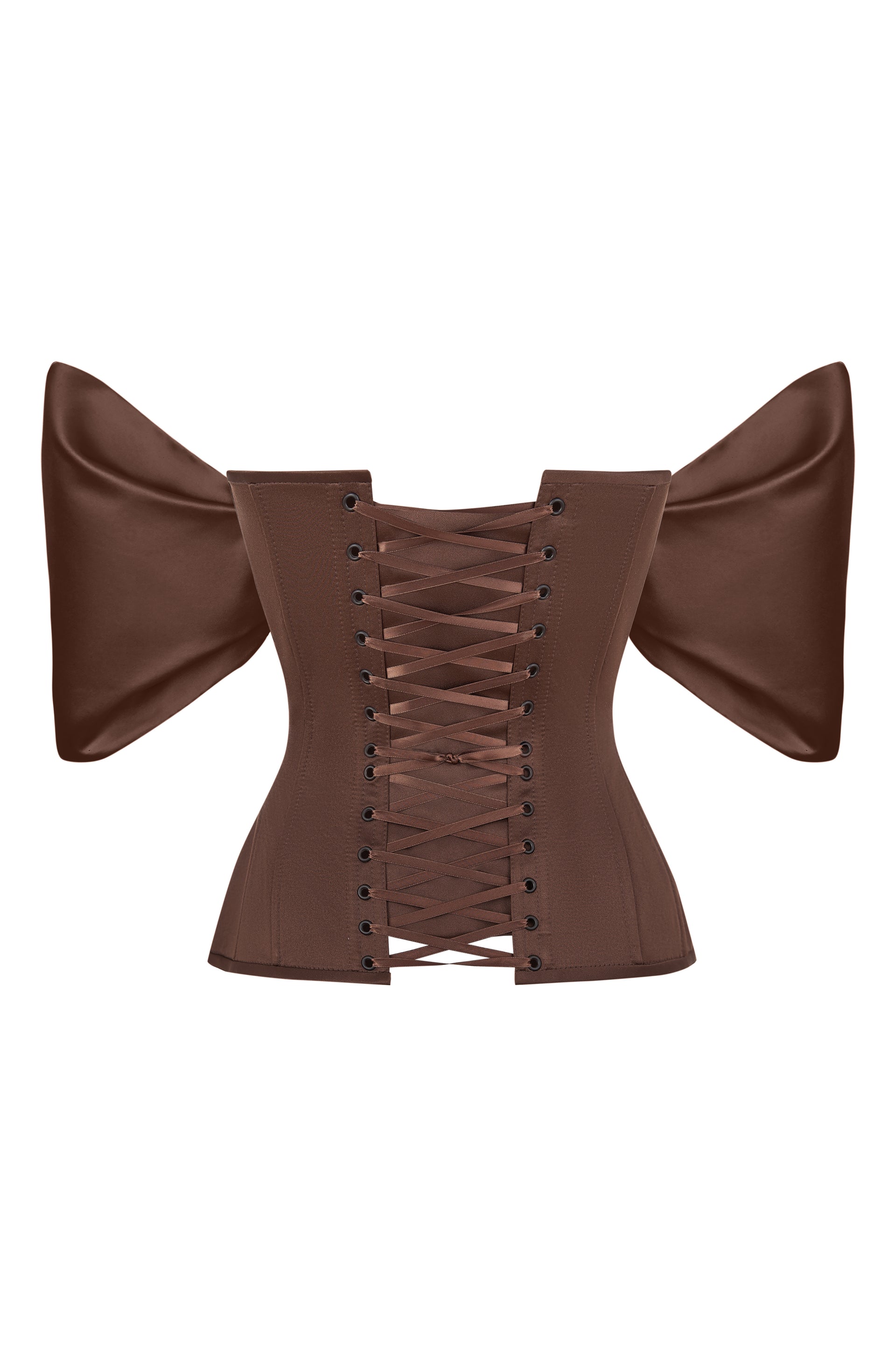 Brown corset with detachable sleeves